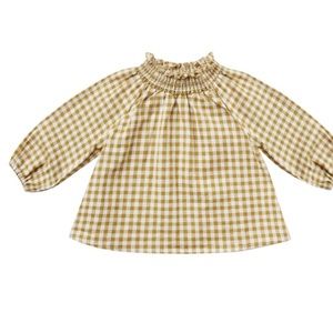 Rylee + Cru - Gingham Audrey Blouse - Goldenrod size 6-7y